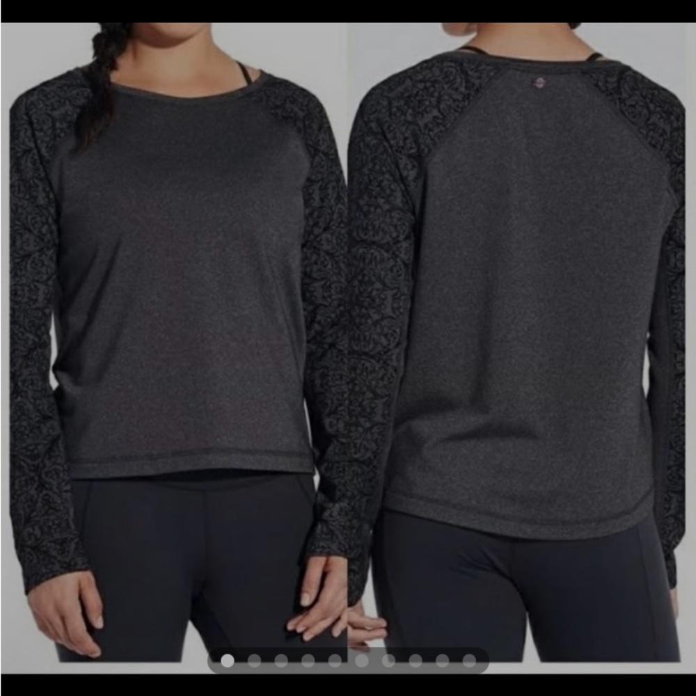 Calia By Carrie Underwood Limited Edition Onyx Velvet Gray/Black Long Sleeve Top